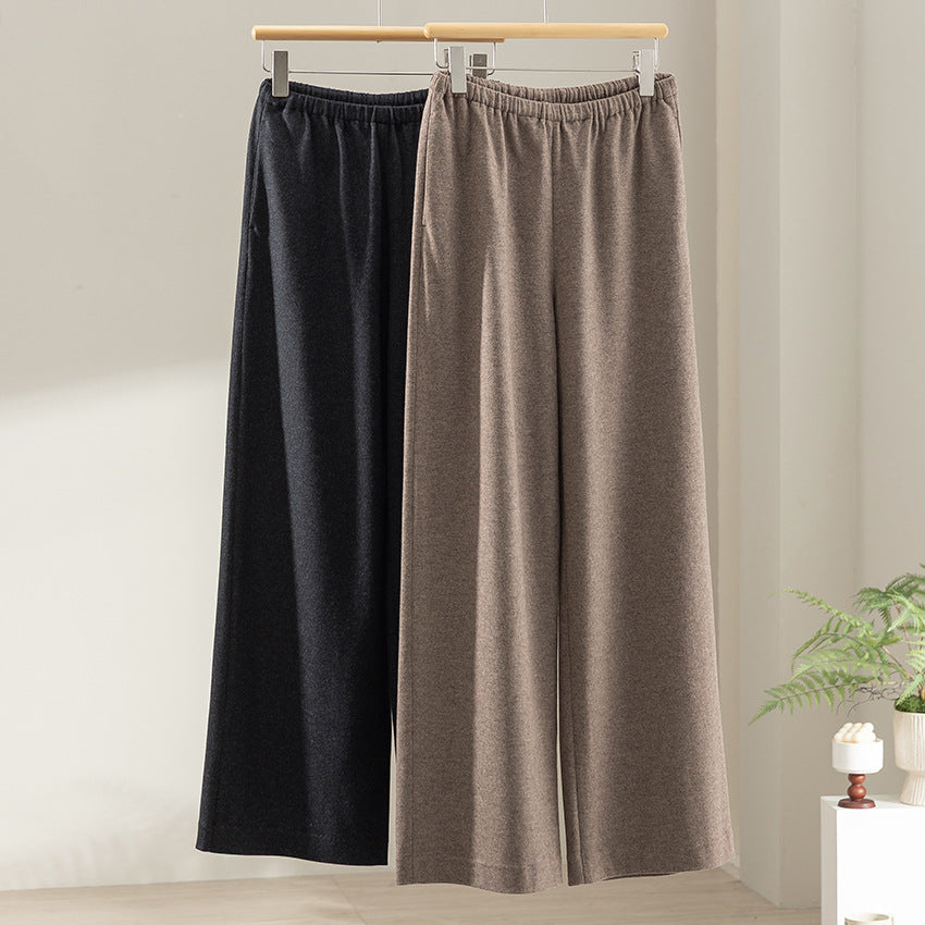 Damen Weite Feinstrick-Loungehose mit elastischem Bund Drune