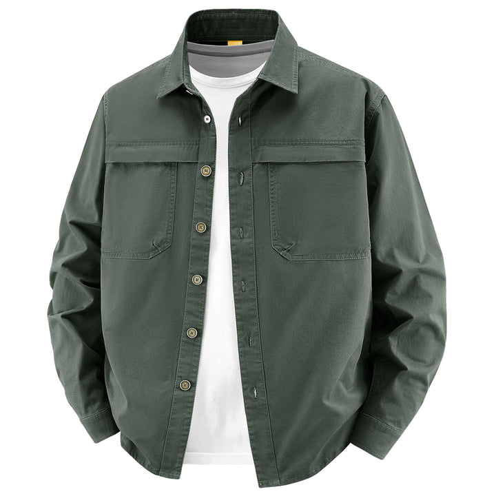 Herren Overshirt aus Baumwoll‑Twill mit zwei Brustklappen und relaxed Fit Drune
