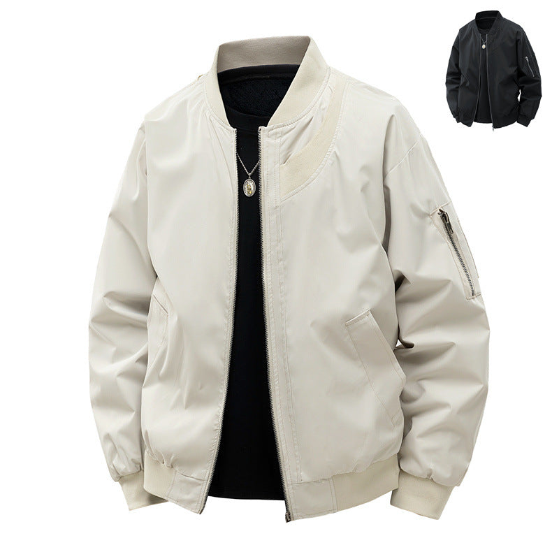 Herren Leichte Bomberjacke im minimalistischen Utility-Look mit Ärmeltasche & Rippbündchen Drune