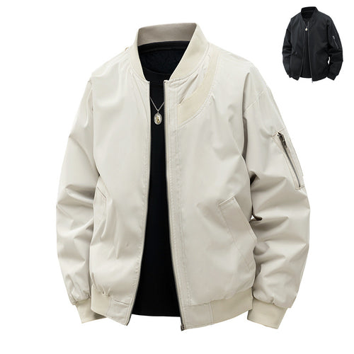 Herren Leichte Bomberjacke im minimalistischen Utility-Look mit Ärmeltasche & Rippbündchen Drune