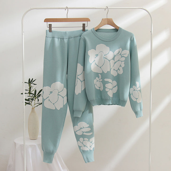 Damen Strickanzug mit floralen Designs Drune