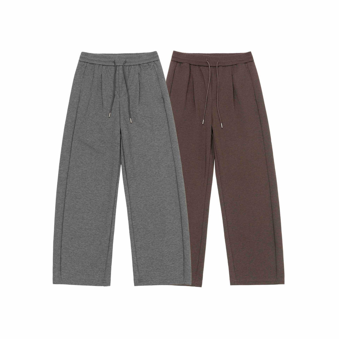 Damen Weite Cropped-Sweathose mit elastischem Bund und Abgesteppter Mittelnaht Drune
