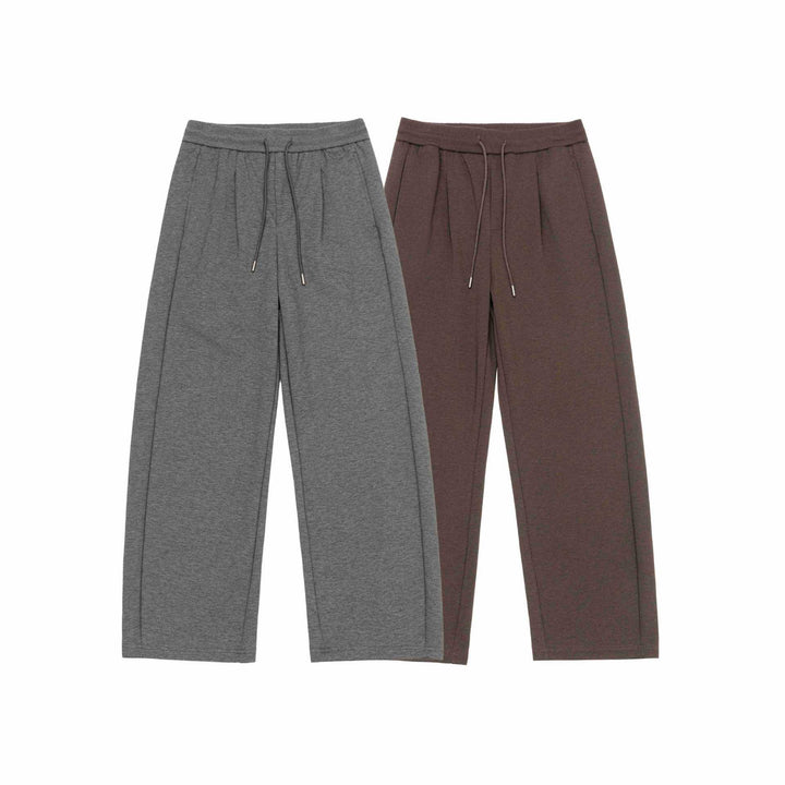 Damen Weite Cropped-Sweathose mit elastischem Bund und Abgesteppter Mittelnaht Drune
