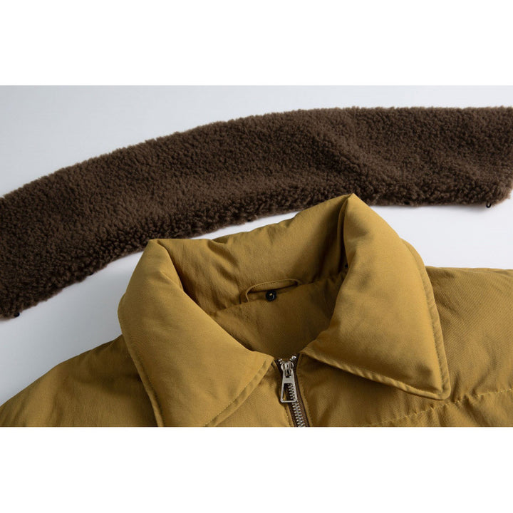 Damen Gekürzte wattierte Bomberjacke mit Teddykragen und aufgesetzten Klappentaschen Drune