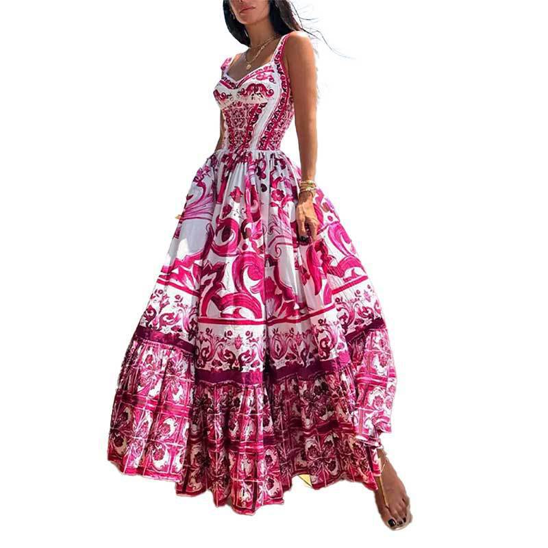 Damen Maxikleid mit elegantem A-Linien Schnitt und aufwendigen Verzierungen Drune