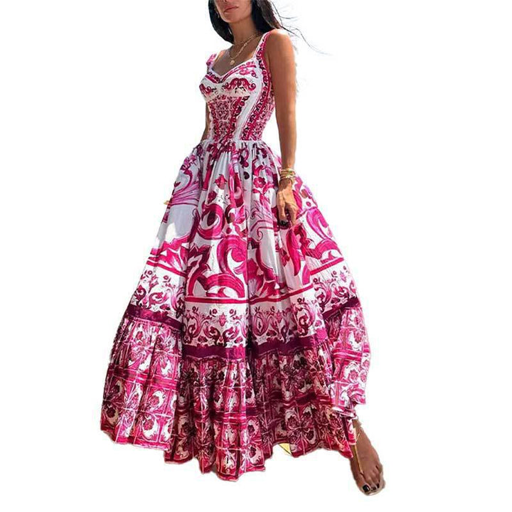 Damen Maxikleid mit elegantem A-Linien Schnitt und aufwendigen Verzierungen Drune