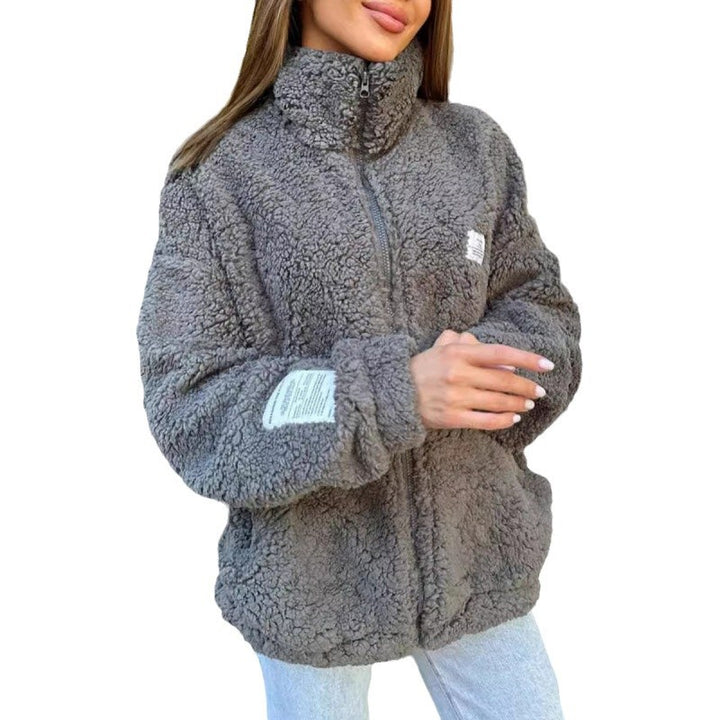 Damen Flauschige Fleecejacke mit hohem Kragen und praktischen Taschen Drune