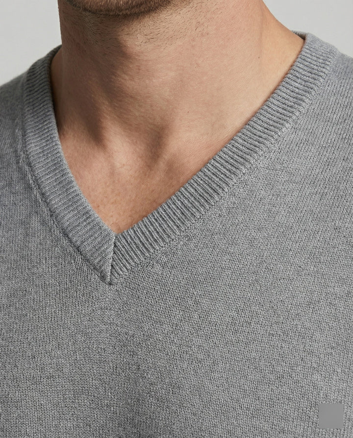 Herren V-Ausschnitt Pullover aus hochwertiger Baumwolle mit bequemer Passform Drune