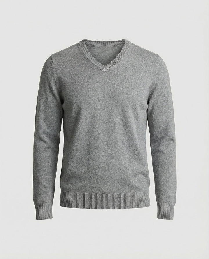 Herren V-Ausschnitt Pullover aus hochwertiger Baumwolle mit bequemer Passform Drune