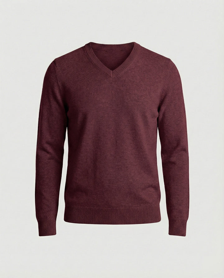 Herren V-Ausschnitt Pullover aus hochwertiger Baumwolle mit bequemer Passform Drune