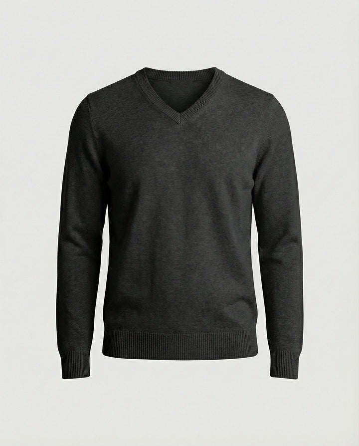 Herren V-Ausschnitt Pullover aus hochwertiger Baumwolle mit bequemer Passform Drune