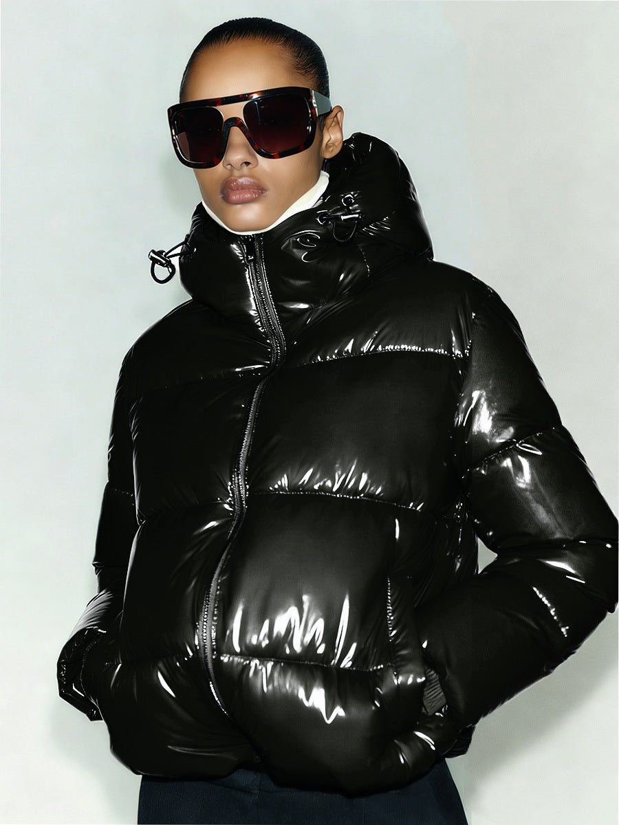 Damen Stylische Daunenjacke mit Kapuze
