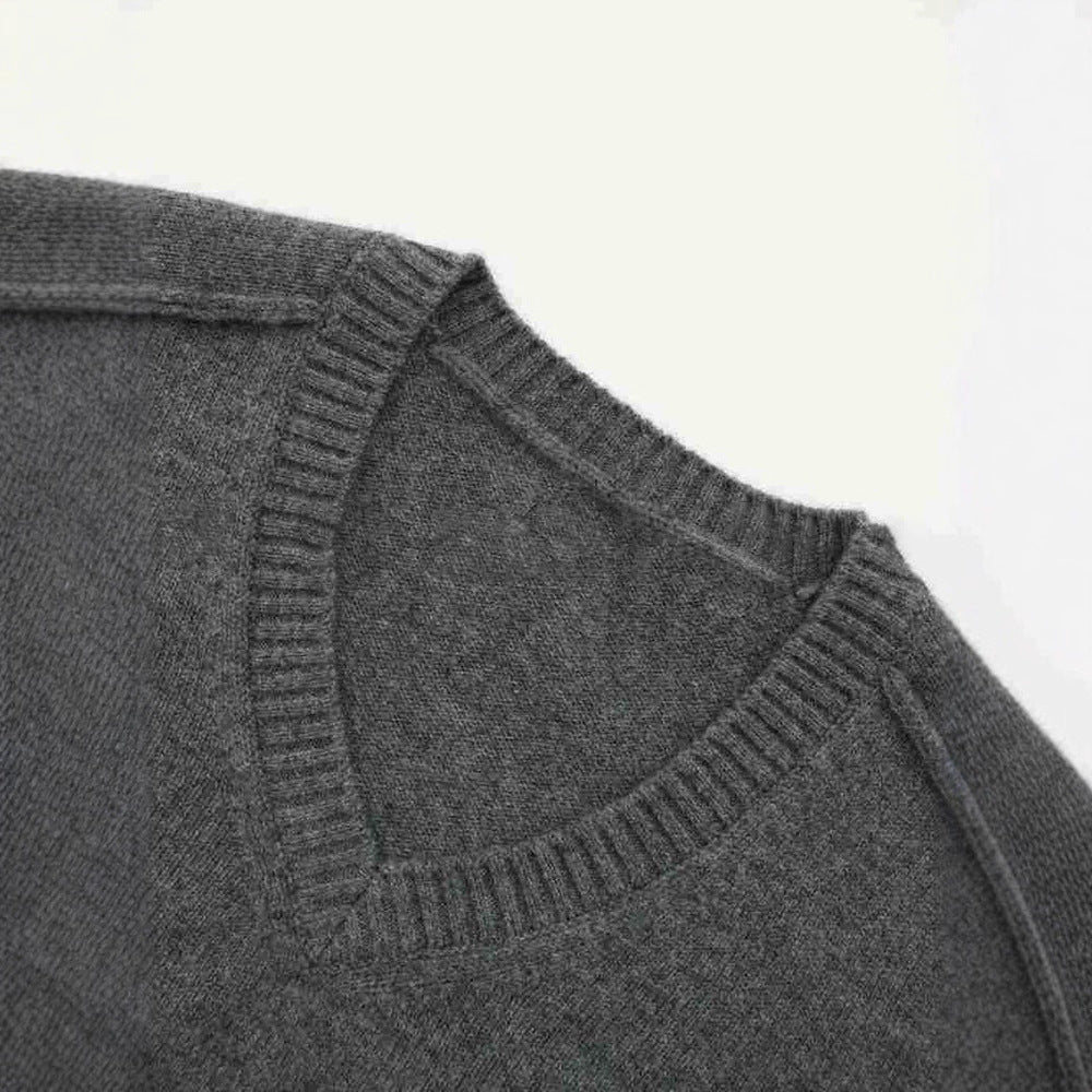 Damen feiner V-Ausschnitt Pulli aus hochwertiger Wolle Drune