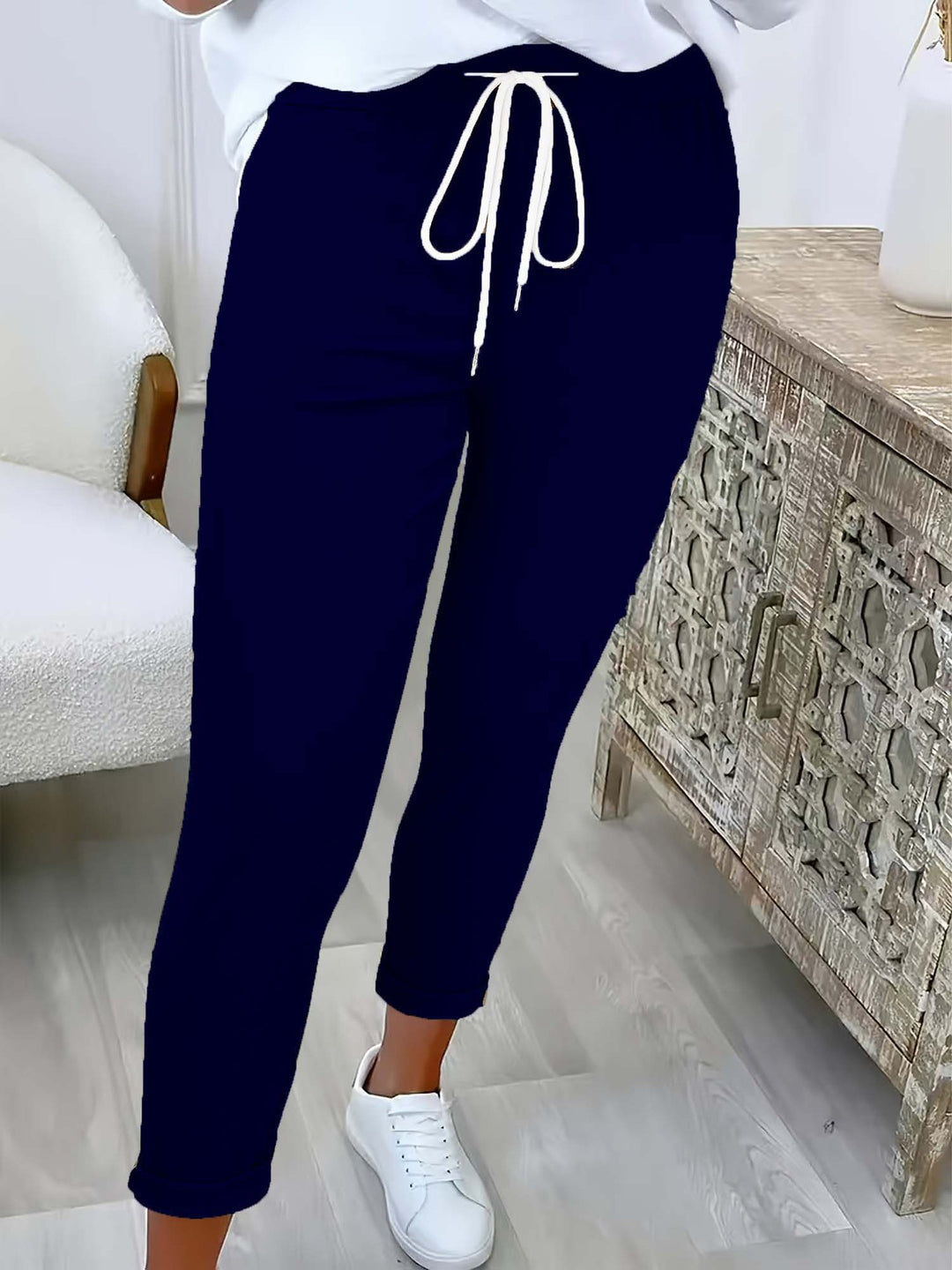 Damen Slim-Fit Jogginghose mit Tunnelzug und Umschlagbündchen Drune