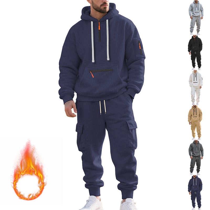 Herren Sportliches Cargo-Set mit Kapuzenpullover und praktischen Taschen Drune