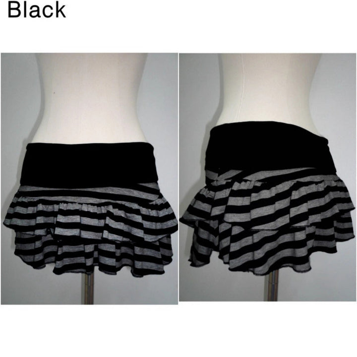 Damen Rüschenshorts mit gestreiftem Design und elastischem Bund Drune
