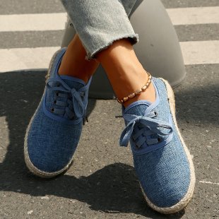 Damen  atmungsaktive Strick-Espadrilles mit geflochtener Jute-Sohle und flexiblem Memory-Fußbett Drune