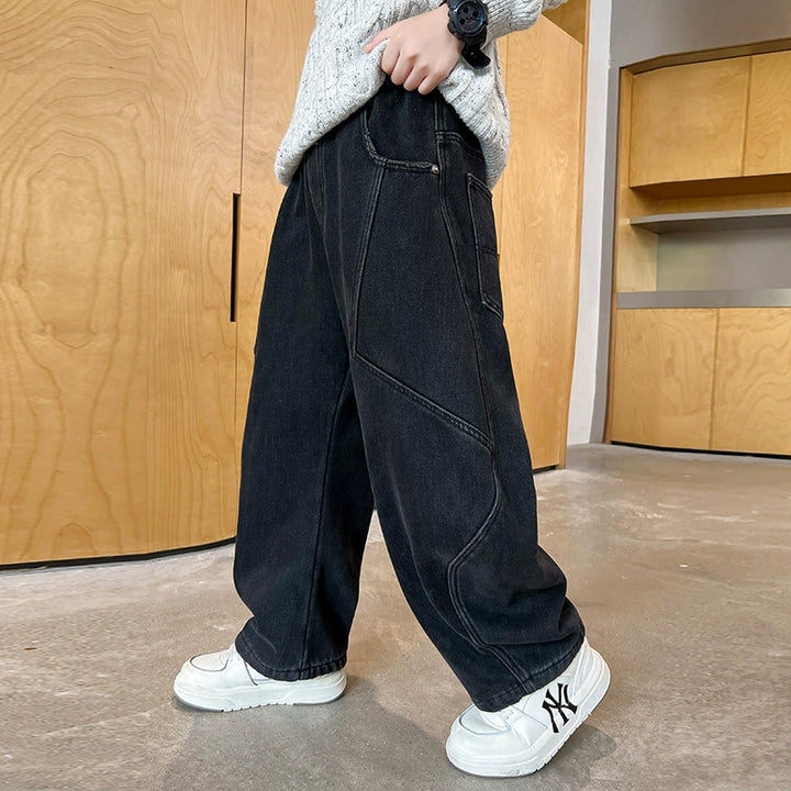 Unisex weite Cargo-Jeans mit kreativen Nähten Drune