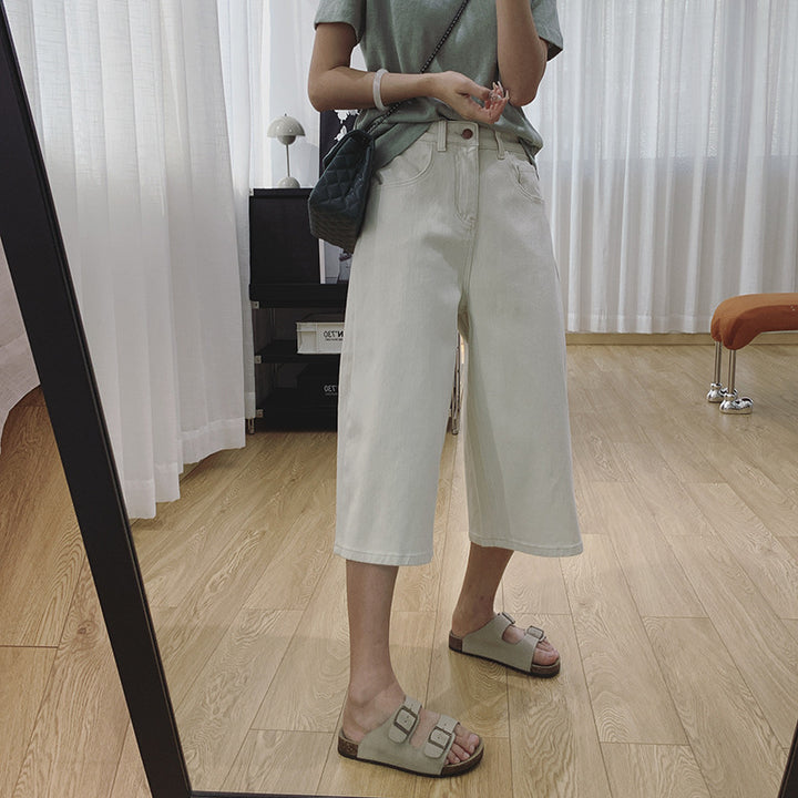 Damen Weite Denim Culottes Drune