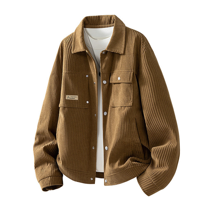 Damen Lässige Cordjacke mit Taschen Drune