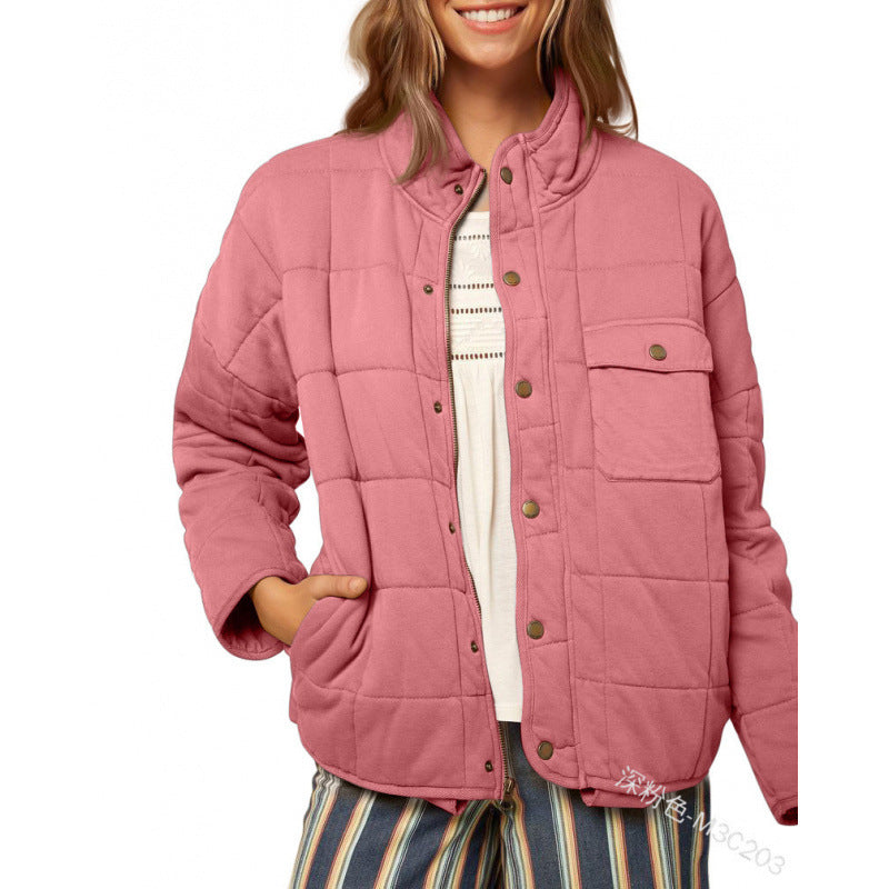 Damen Steppjacke mit dekorativem Knopf Drune