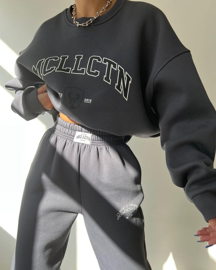 Damen Sportliches Set mit hochwertigem Sweatshirt und bequemen Jogginghosen Drune