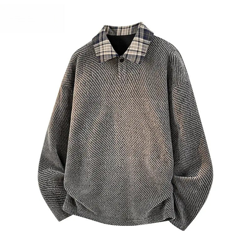 Damen Lässiger Oversize-Hemd-Pullover Drune