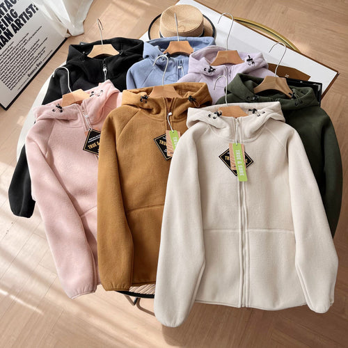 Damen Fleecejacke mit hohem Kragen und praktischen Seitentaschen Drune