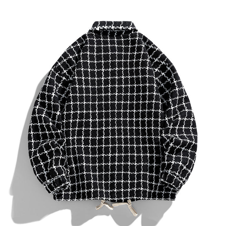 Herren Gepolsterte Coach‑Jacke mit geometrischem Muster und Kontrastbrusttasche Drune
