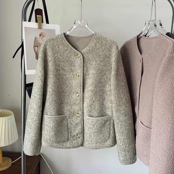 Damen Modische Strickjacke mit Knopfdetails und praktischen Taschen Drune