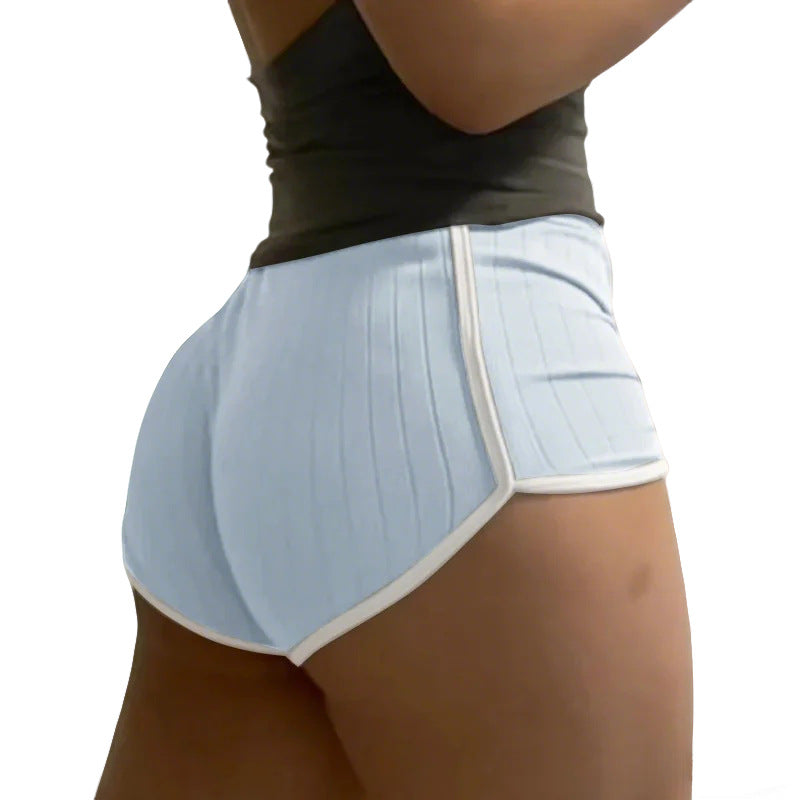 Damen nan plissierte Freizeit-Shorts mit elastischem Komfortbund und Kontrastpaspel Drune