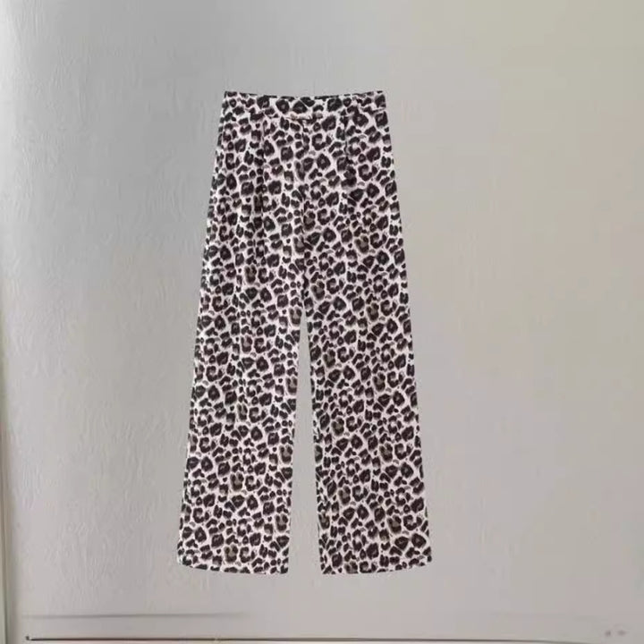 Damen Weite Leoprint-Hosen Drune