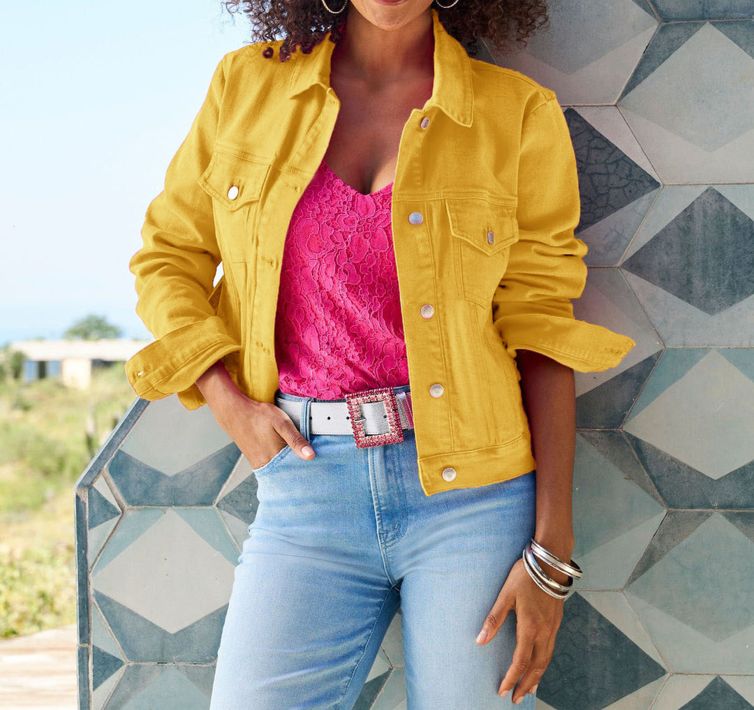 Damen Jeansjacke im lässigen Stil mit praktischen Taschen und modischem Schnitt Drune