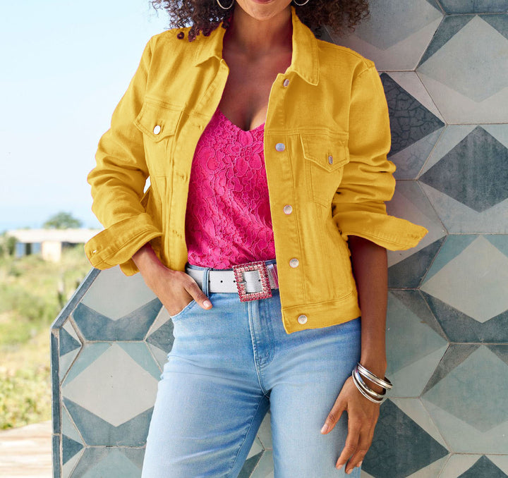 Damen Jeansjacke im lässigen Stil mit praktischen Taschen und modischem Schnitt Drune