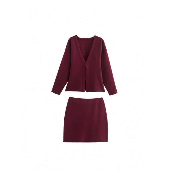 Damen Locker geschnittener Feinstrick-Cardigan mit tiefem V‑Ausschnitt und verdeckter Knopfleiste Drune
