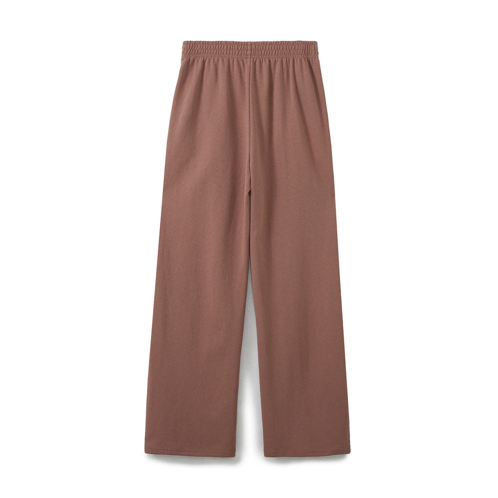 Damen nan weite Komfort-Loungehose mit elastischem Komfortbund, mittigem Schlitz und fließender Palazzo-Silhouette Drune