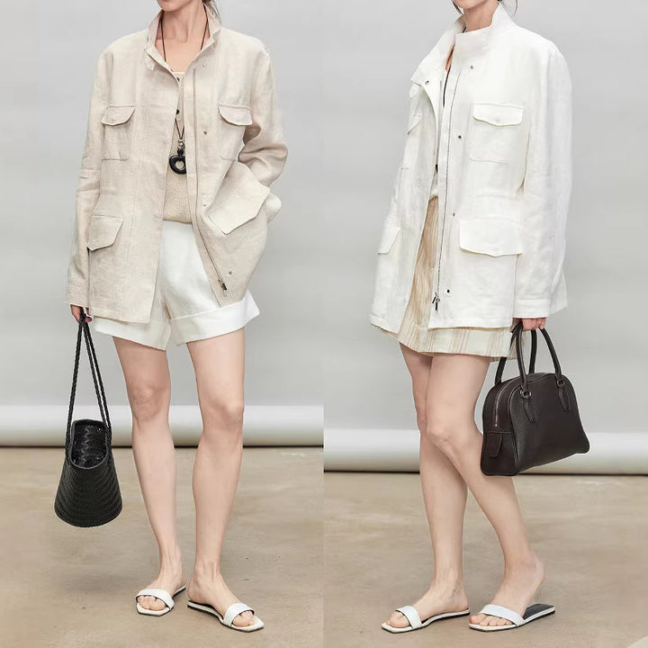Damen Leichte und Luftige Leinenjacke Drune