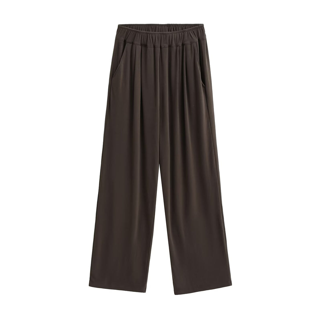 Damen Weite Chino-Hose mit elastischem Bund Drune