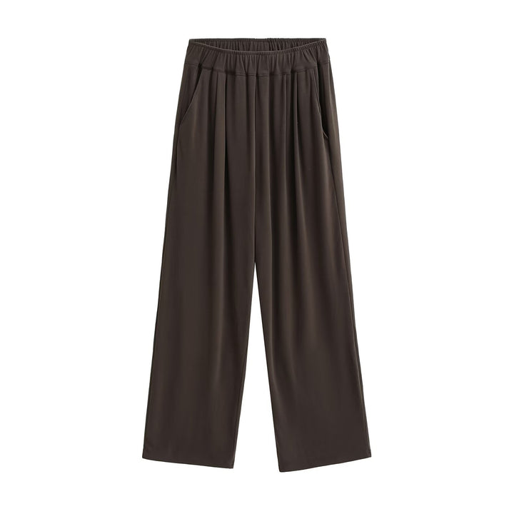 Damen Weite Chino-Hose mit elastischem Bund Drune