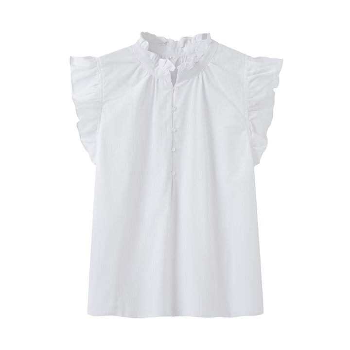Damenbluse mit Rüschendetails und Knopfleiste Drune