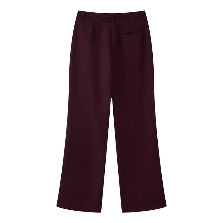 Damen nan weite Highwaist-Hose mit Palazzo-Silhouette, Bundschlaufen und verdeckter Verschluss Drune