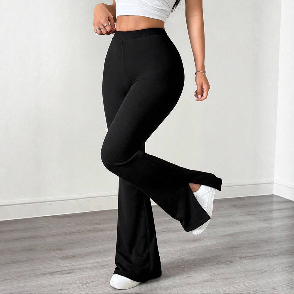 Damen elegante Flared-Hose aus flexibler Mikrofaser Drune
