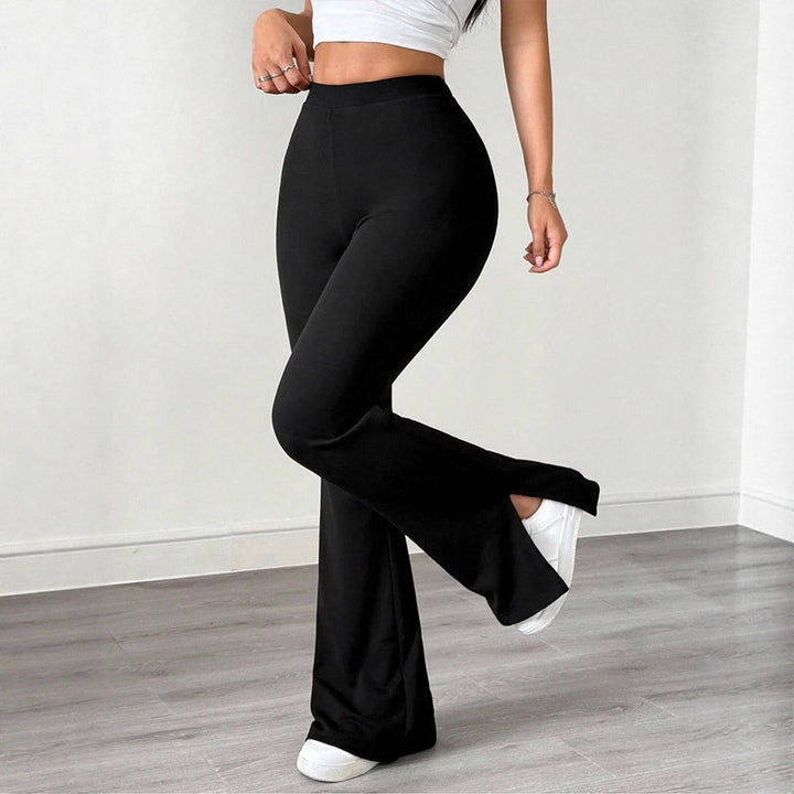 Damen elegante Flared-Hose aus flexibler Mikrofaser Drune