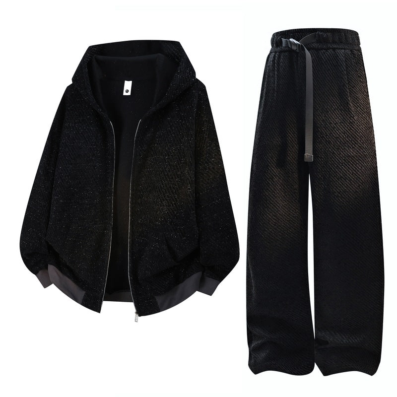 Damen weite Samt-Jogginghose mit elastischem Bund, Tunnelzug und lässiger Culotte-Passform Drune