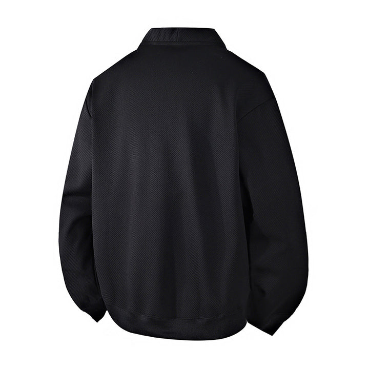 Herren strukturierter Strick-Cardigan-Blouson mit durchgehender Knopfleiste und aufgesetzten Eingrifftaschen Drune