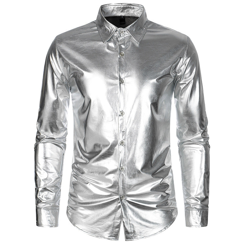 Herren Metallic Hemd Drune