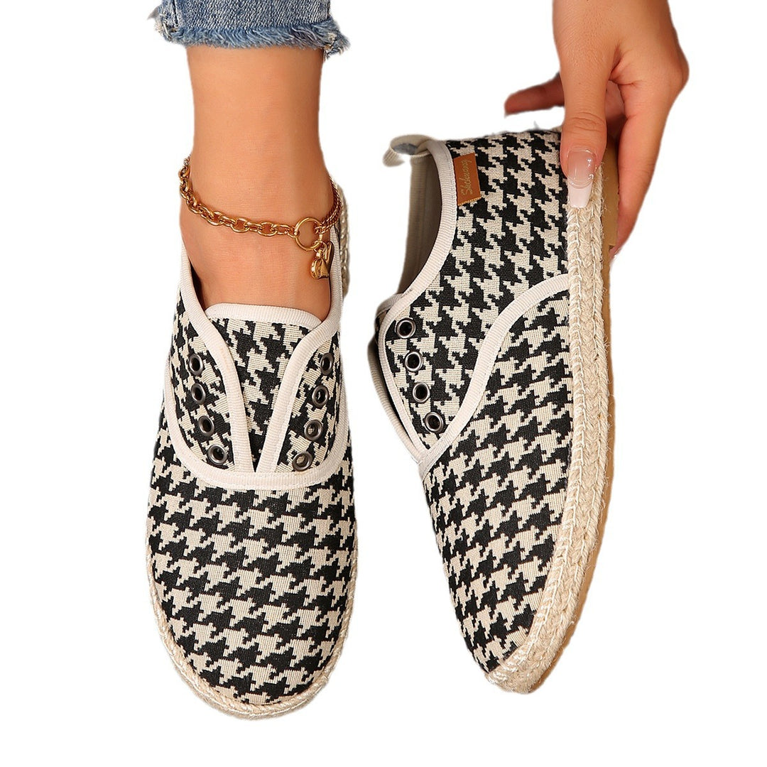 Damen Casual Espadrille Slip-Ons mit stylischem distressed Denim-Muster Drune