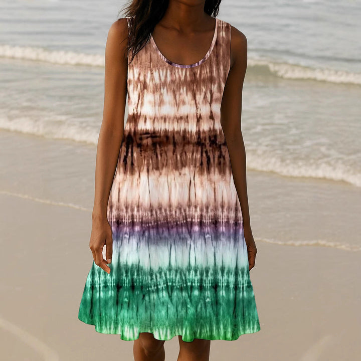 Damen Sommerliches A-Linien Kleid mit einzigartigem Ombre-Design Drune