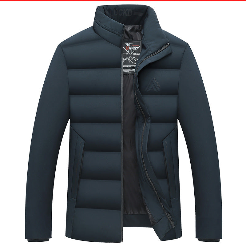 Herren Wattierte City-Jacke mit Stehkragen, wasserabweisender Oberfläche und verdecktem Reißverschluss Drune