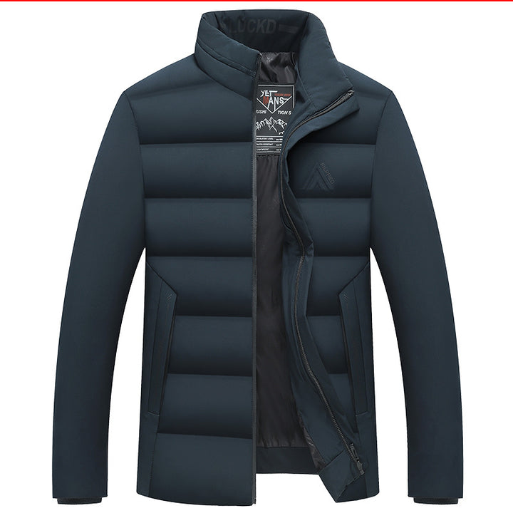Herren Wattierte City-Jacke mit Stehkragen, wasserabweisender Oberfläche und verdecktem Reißverschluss Drune